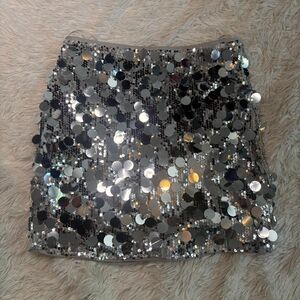 Unbranded Women's Silver and Black Skirt